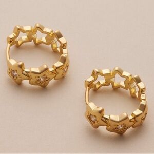 Lucky Brand Star Studded Hoop Earrings